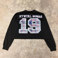 T-shirt surdimensionné à logo personnalisé, manches longues, jersey respirant à séchage rapide, jersey ample avec broderie et couture pour homme