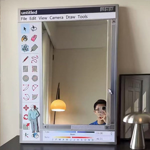 Espejo de Pared con Diseño Retro de Software de Dibujo, con Barra de Herramientas y Menú Clásicos, para Decoración de Oficina <span class=keywords><strong>Geek</strong></span>, Personalizable - Product Image 1