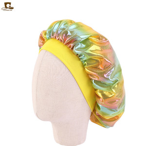 Bonne qualité Juding enfants Laser élastique rond bébé douche Mimic soie bonnets <span class=keywords><strong>de</strong></span> <span class=keywords><strong>nuit</strong></span> K-27 - Product Image 6
