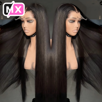 Wig Rambut Manusia Virgin 100% 30 Inci, Wig LACE Depan Penuh 13x4 Rambut Manusia Lurus Alami, Vendor Wig Rambut Remy Lurus Seperti Tulang