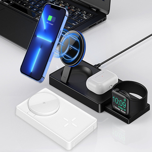 Cargador inalámbrico de escritorio portátil de 15W para iPhone 14/13/12 para Samsung S10/<span class=keywords><strong>S20</strong></span> para <span class=keywords><strong>Airpods</strong></span> 2/3 Pro IWatch 9V/2A entrada - Product Image 4