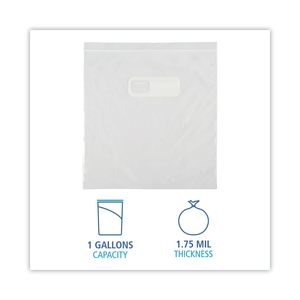 Sacs de conservation alimentaire transparents Boardwalk 1 gallon, 1,75 mil, 10,5 po x 11 po, refermables, 250/boîte - Product Image 5