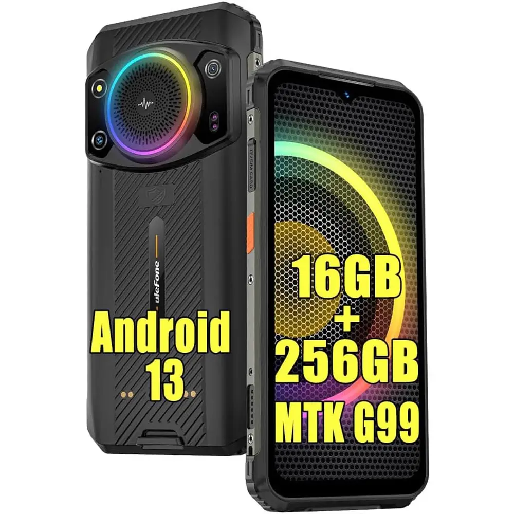 Armor 21 Android 13 Rugged Smartphone Unlocked MTK Helio G99 8GB+256GB Cell Phone 3.5W Big Speaker 64MP+24MP Night Camera