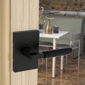 Poignée de porte carrée moderne en alliage de zinc, design épuré, contrôle tactile, durable, antirouille, noir mat/brossé, best-seller - Product Image 1