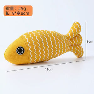 Morbido peluche a forma di pesce gatto giocattolo di pezza per gattino giocattolo da masticare soffice pesce imbottito di cotone regalo per animali domestici durevole giocattolo da masticare morbido per cani e gatti - Product Image 6