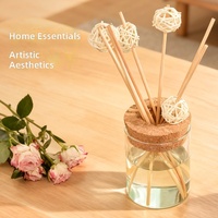 Diffuseur d'arômes minimaliste en verre borosilicate avec bouchon en liège – Pot transparent multifonctionnel pour parfum d'intérieur