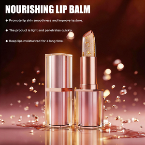 Bálsamo Labial Hidratante con Cambio de Color en Lámina Dorada, Tubo de Lujo, Lápiz Labial Impermeable, Brillo Labial Personalizado con Purpurina, Proveedor de Marca Privada - Product Image 3