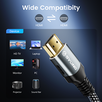 Câble HDMI SYONG 8K 60Hz ultra haute vitesse 48 Gbps, câble HDMI tressé HDCP 2.2 & 2.3, HDR 10, eARC pour ordinateur portable, moniteur, téléviseur, projecteur