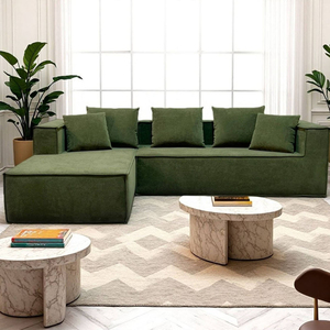Sofá italiano minimalista de una plaza, tapizado en tela, con relleno de esponja comprimida, para sala de estar o dormitorio. - Product Image 2