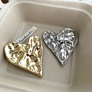 <span class=keywords><strong>Broche</strong></span> Moyamiya pour femme, style artistique minimaliste, en acier inoxydable plaqué, géométrique, plissée, atmosphérique, accessoire de costume - Product Image 6
