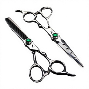 Tijeras Profesionales de Peluquería para Salón de Belleza, de Acero Inoxidable 440C Esmeralda, Rectas para Corte y de Entresacar con Dientes Escalonados - Product Image 3