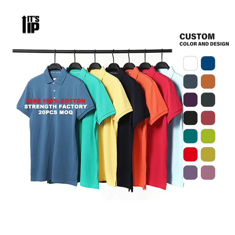 100% coton respirant Sportswear Running Golf Polo pour homme avec logo personnalisé