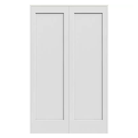 28 pouces. X 80 In. Porte intérieure moderne en MDF moulé alvéolé, 1 panneau, blanc apprêté, pour chambre à coucher
