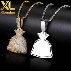 Miss Jewelry Hiphop Fashion Nouveau Pendentif Sac à Main Personnalisé Plaqué Or 18 carats avec Zircons Cubiques - Product Image 3