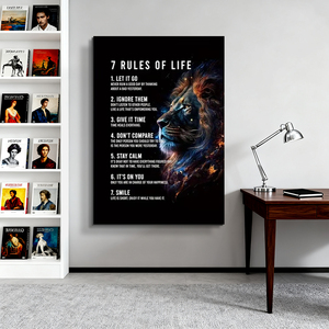Custom Modern Home Decor Digital Printed Lion <strong>Portrait</strong> Canvas Floating Frame Poster Modern Wall Art - Product Image 3