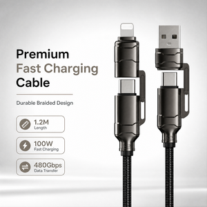 Nouveau câble 2026 41 100W, compatibilité universelle, gaine tressée en nylon 48 brins, câble de données réutilisable USB-C vers Lightning - Product Image 1