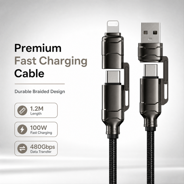 2026 NEW 41 100W Cable Universal Compatibility Nylon 48 Weave Braided Jacket Reusable Data Cable Usb c a lightning