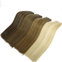 Nouvelle extension de cheveux Double Genius Weft, cheveux humains indiens vierges bruts doublement étirés, trame XO à trous papillon