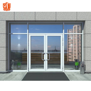 Özelleştirilmiş ofis giriş kapıları rüzgar geçirmez alüminyum çerçeve mağaza iş için ön kapılar cam kapılar - Product Image 4
