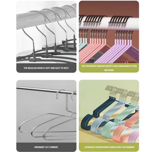 Lot de 10 cintres en métal en plastique trempé épaissi amélioré, antidérapants, sans trace, pour le séchage des vêtements, pour garde-robe, <span class=keywords><strong>magasin</strong></span> de vêtements - Product Image 2