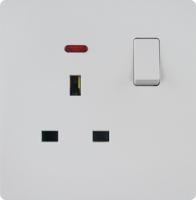 Enchufe de Pared Universal con Interruptor de 1 Grupo, Color Blanco, 13A 250V, Certificación CE ROHS, con Indicador LED, para Hogar, Hotel y Proyectos de Ingeniería, 2026