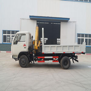 DONGFEGN 4x2 RHD Dump משאית טיפר עם 5T מנוף 3T משאית רכוב מנוף עם תיבת מזבלה יצרן - Product Image 4