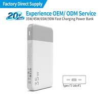 Batería Externa Portátil OEM Personalizada de 35W 45W 65W 90W 10000mAh 20000mAh con Carga Rápida para Teléfono Móvil, Delgada y Compacta