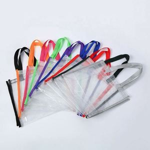 Sacs fourre-tout personnalisés en PVC - Sacs de courses en plastique transparent avec poignées cousues durables pour cadeaux promotionnels - Product Image 3