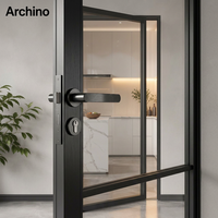 Puerta de Cocina Moderna de Aluminio con Marco Delgado y Vidrio Templado para Proyectos de Apartamentos, Precio de Fábrica, Suministro al por Mayor