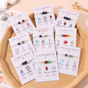 批发水晶手链手工天然水晶珠灵气水晶手链挂件配卡片礼品 - Product Image 1