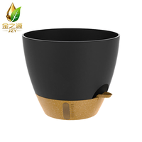Pot de fleurs auto-absorbant noir de 8/9/10/12 pouces avec niveau d'eau visible et échelle latérale en plastique