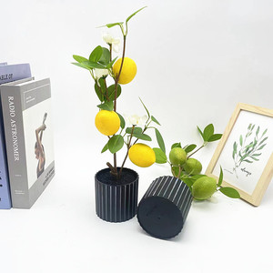 Arbre artificiel citronnier Paulon en pot, 35 cm de haut, avec fleurs, pour la décoration intérieure et les accessoires de photographie - Product Image 4