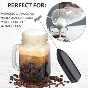 เครื่องตีไข่แบบพกพา อัตโนมัติ ใช้แบตเตอรี่ กำลังแรง ตีฟองนม เครื่องปั่นมือถือขนาดเล็ก เครื่องทำฟองนมไฟฟ้าสำหรับกาแฟ - Product Image 4