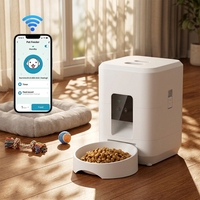 Distributeur automatique intelligent sans fil pour chats, contrôle à distance par application, distributeur de nourriture pour animaux de compagnie, facile à nettoyer, machine d'alimentation programmée pour animaux d'intérieur