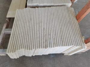 SHIHUI กระเบื้องหินอ่อนสีเทาอิตาลีที่ทันสมัยออกแบบกระเบื้อง Travertine พ่นทรายเงินขัดพื้นผนังภายนอกโรงแรมวิลล่า - Product Image 2