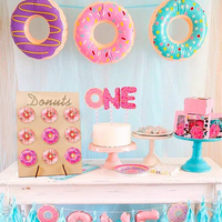 Tailai Holz-Donut-Wandständer Präsentationsbrett für Hochzeits- und Partydekoration DIY Donut-Ständer Brett Kuchen-Dekorationszubehör
