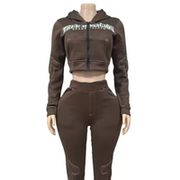 Ensemble veste zippée réversible respirante pour femme et sweat à capuche sportif brodé décontracté en nylon/coton