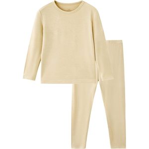 Conjunto de ropa interior térmica BambooBud para mujer, camiseta interior larga de algodón y fibra de bambú con cuello redondo, conjunto de pijama de dos piezas. - Product Image 1