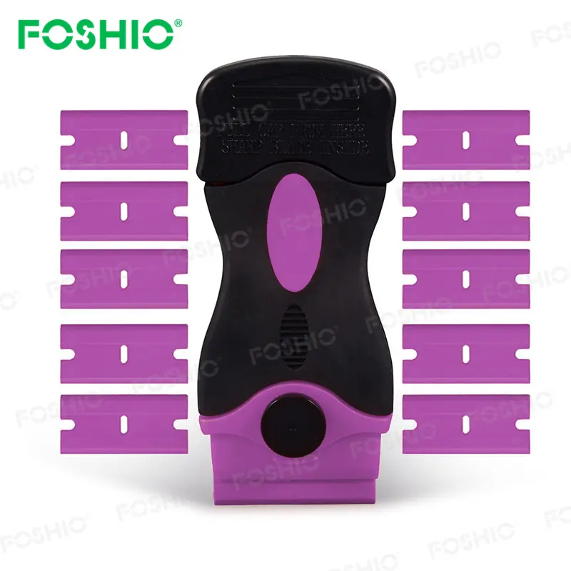 Foshio Tùy Chỉnh Thiết Kế Nhựa Cạnh Lưỡi Dao Cạo Lò Scraper Công Cụ Kit