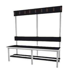 Panca Moderna Regolabile in Metallo per Spogliatoio/Appendiabiti 200 cm <span class=keywords><strong>con</strong></span> <span class=keywords><strong>Attaccapanni</strong></span> a Parete e Portascarpe - Product Image 5