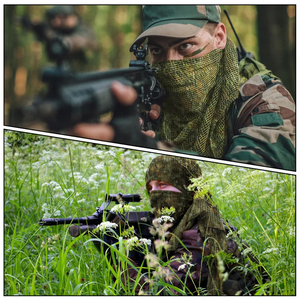 <span class=keywords><strong>Voile</strong></span> de camouflage en nylon, écharpe en maille pour sniper, cache-visage et couvre-tête portable pour le camping, la randonnée et la chasse en extérieur - Product Image 3