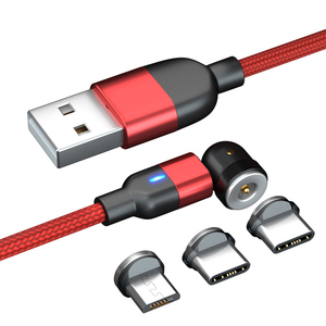 Venta al por mayor 540 de rotación 3 en 1 <span class=keywords><strong>magnético</strong></span> <span class=keywords><strong>cable</strong></span> de <span class=keywords><strong>carga</strong></span> <span class=keywords><strong>rápida</strong></span> cables de datos USB para teléfono/Micro USB <span class=keywords><strong>tipo</strong></span> <span class=keywords><strong>C</strong></span> - Product Image 4