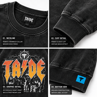 Sweat-shirt polo de rugby surdimensionné TaiDe à manches longues avec empiècements contrastants et broderie, style universitaire, pour hommes, avec étiquette personnalisée, usine de vêtements OEM ODM