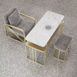 Ensemble de table et de chaise de manucure grise professionnelle un ensemble complet de meubles de salon <span class=keywords><strong>avec</strong></span> <span class=keywords><strong>aspirateur</strong></span> à port USB de stockage - Product Image 3
