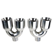 Punta de escape de acero inoxidable de 3.5 pulgadas, tubo de escape modificado, accesorios para automóvil, tubo de escape de doble salida, garganta de tubo de escape