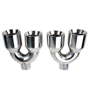 Embout d'échappement en acier inoxydable de 3.5 pouces Tuyau d'échappement modifié <span class=keywords><strong>Accessoires</strong></span> automobiles Tuyau d'échappement à double sortie Gorge de tuyau d'échappement - Product Image 5