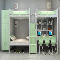 Lit superposé moderne en métal époxyé, renforcé et anti-vibration, pour 2 unités, 3 personnes, idéal pour hôtels, appartements, écoles et universités