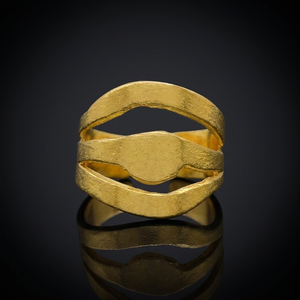 Fashionable Trendy Brass <b>Ring</b> Gold Plated <b>Plain</b> Inlay Unisex Geometric Watch Gift - Product Image 3