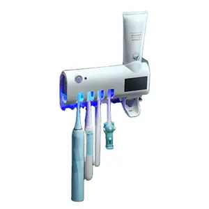 Soporte de cepillo de dientes utomático para baño, dispensador de pasta de dientes montado en la pared, soporte de baño automático