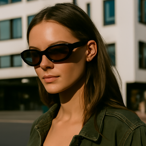 Fashion Classic Retro Small Oval Frames Sun Glasses with UV400 Outdoor Vintage Cat Eye Custom Logo Sunglasses for Women Men - Product Image 1